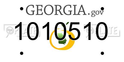 1010510 Georgia License Plate