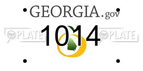1014 Georgia License Plate