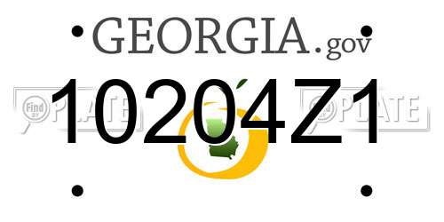 10204Z1 Georgia License Plate