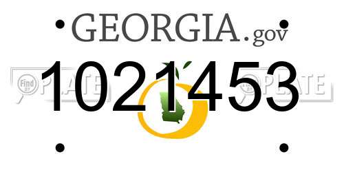 1021453 Georgia License Plate