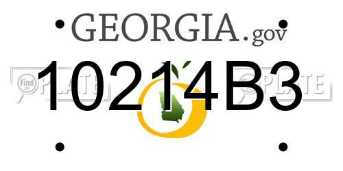 10214B3 Georgia License Plate