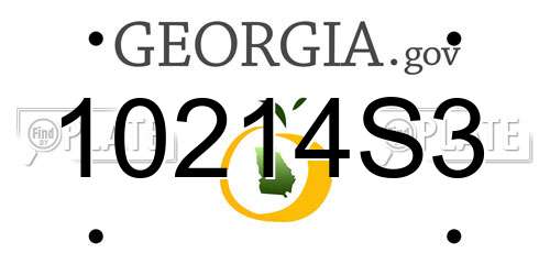 10214S3 Georgia License Plate