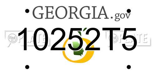 10252T5 Georgia License Plate