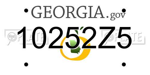 10252Z5 Georgia License Plate
