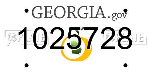1025728 Georgia License Plate