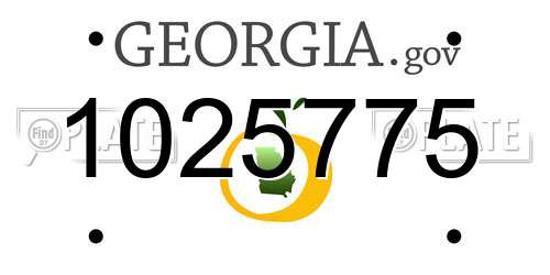 1025775 Georgia License Plate