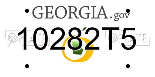 10282T5 Georgia License Plate