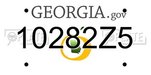 10282Z5 Georgia License Plate