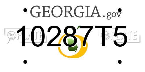 10287T5 Georgia License Plate