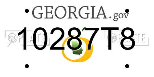 10287T8 Georgia License Plate