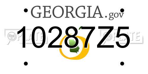10287Z5 Georgia License Plate