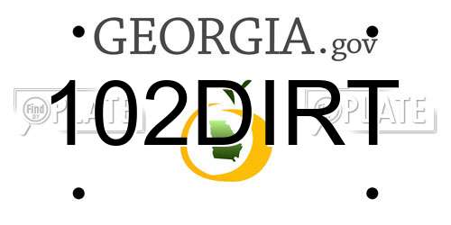 102DIRT Georgia License Plate
