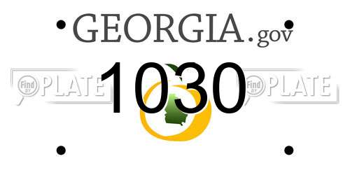 1030 Georgia License Plate