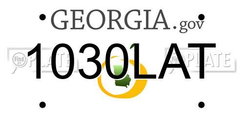1030LAT Georgia License Plate