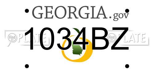 1034BZ Georgia License Plate