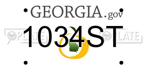 1034ST Georgia License Plate