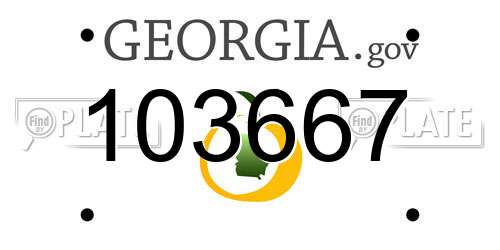 103667 Georgia License Plate