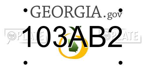 103AB2 Georgia License Plate