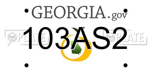 103AS2 Georgia License Plate