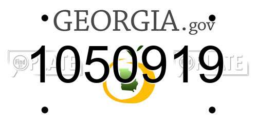 1050919 Georgia License Plate