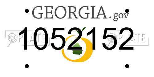1052152 Georgia License Plate