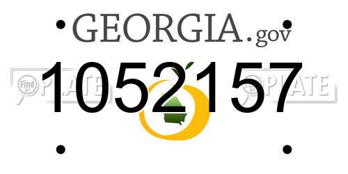 1052157 Georgia License Plate