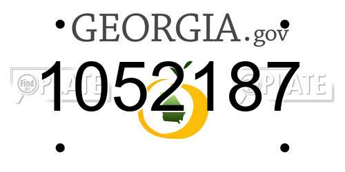 1052187 Georgia License Plate