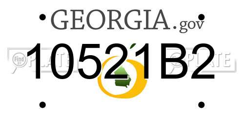 10521B2 Georgia License Plate