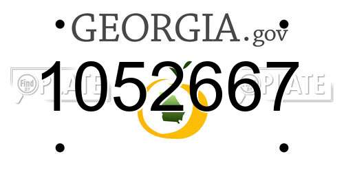 1052667 Georgia License Plate
