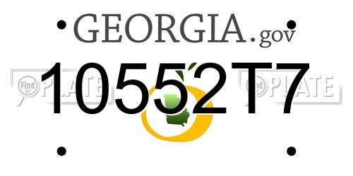 10552T7 Georgia License Plate