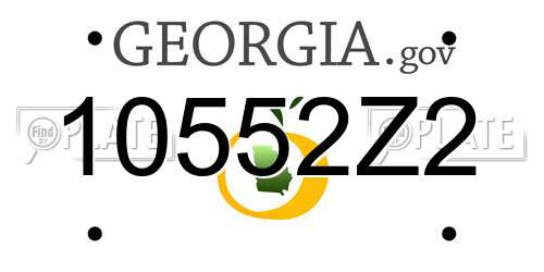 10552Z2 Georgia License Plate