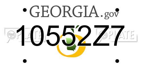 10552Z7 Georgia License Plate
