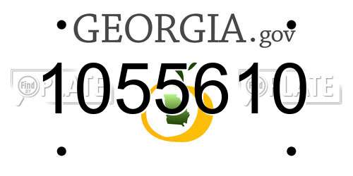 1055610 Georgia License Plate