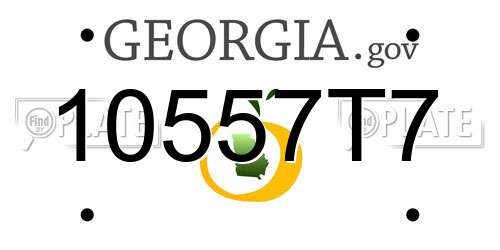 10557T7 Georgia License Plate