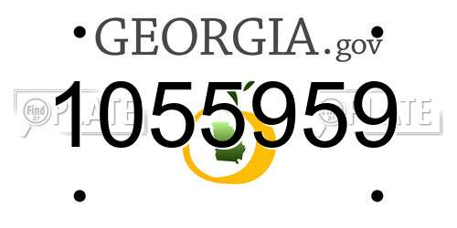 1055959 Georgia License Plate