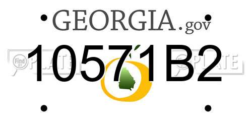 10571B2 Georgia License Plate