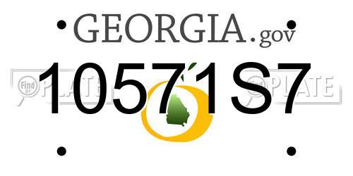 10571S7 Georgia License Plate