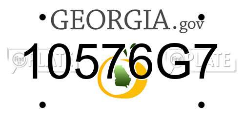 10576G7 Georgia License Plate