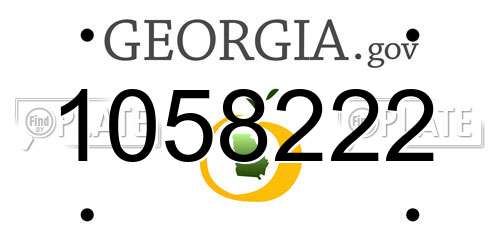 1058222 Georgia License Plate