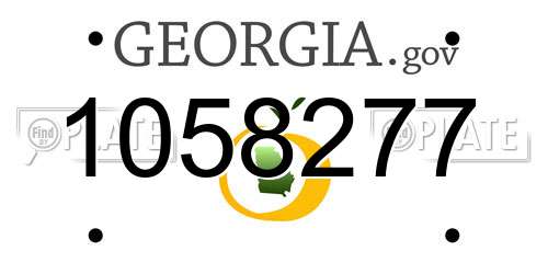 1058277 Georgia License Plate