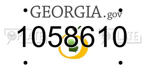 1058610 Georgia License Plate