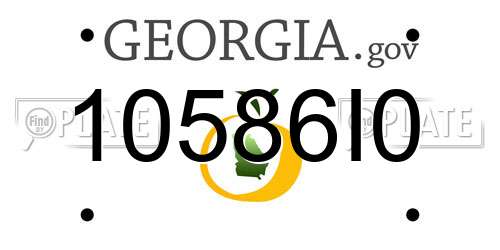 10586I0 Georgia License Plate