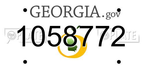 1058772 Georgia License Plate