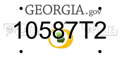 10587T2 Georgia License Plate