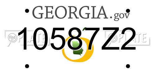 10587Z2 Georgia License Plate