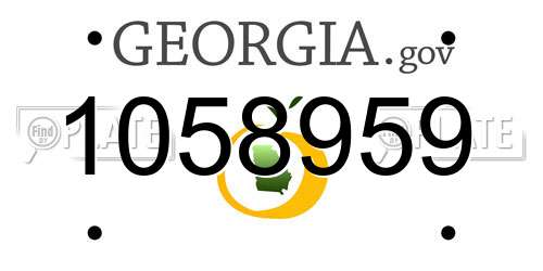 1058959 Georgia License Plate