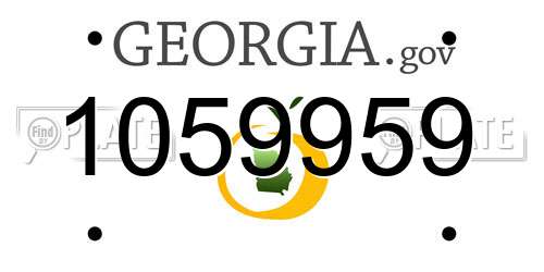 1059959 Georgia License Plate