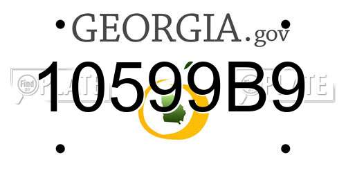 10599B9 Georgia License Plate
