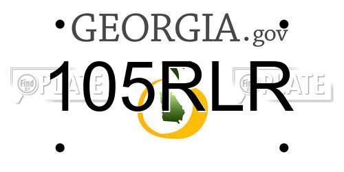 105RLR Georgia License Plate