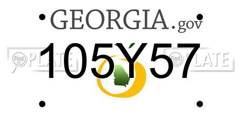105Y57 Georgia License Plate